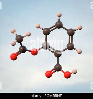 Molecola di aspirina, illustrazione Foto Stock