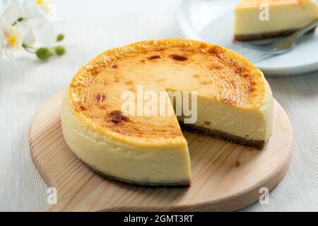 Cheesecake casalinga semplice Foto Stock