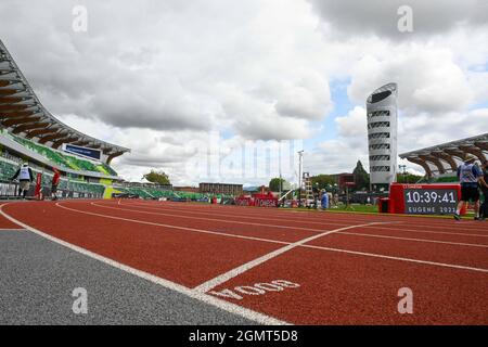 Vista generale del campo di Hayward durante il 46° Prefontaine Classic, sabato 21 agosto 2021, a Eugene, (Dylan Stewart/immagine dello sport) Foto Stock