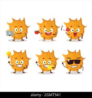 Virus Germ personaggio cartoon con vari tipi di emoticon business. Illustrazione vettoriale Illustrazione Vettoriale
