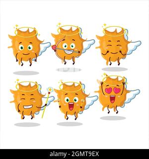 Virus Germ cartoon disegni come un simpatico personaggio angelo. Illustrazione vettoriale Illustrazione Vettoriale