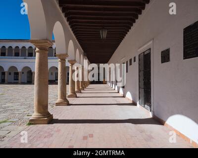 Sucre Bolivia - Maggio 2018 Sucre è una bella città vecchia in Bolivia con una ricca storia coloniale; è anche la capitale amministrativa del paese, come Foto Stock