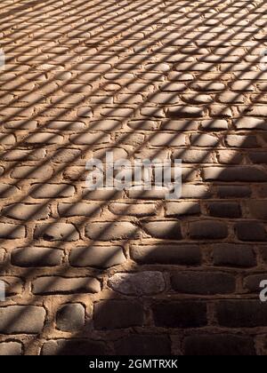 Abingdon, Inghilterra - 22 Gennaio 2019 È quasi una mattina d'inverno ad Abingdon, Inghilterra. La luce è molto bassa, subito dopo l'alba. Ombre da Foto Stock