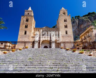 Cefalù, Sicilia, Italia - 25 settembre 2019; nessuna gente in shot. L'antica città siciliana di Cefal, sulla costa settentrionale della Sicilia, risale al 200 Foto Stock