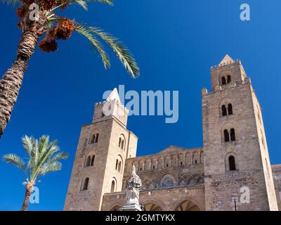 Cefalù, Sicilia, Italia - 25 settembre 2019; nessuna gente in shot. L'antica città siciliana di Cefal, sulla costa settentrionale della Sicilia, risale al 200 Foto Stock