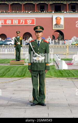 Pechino, Cina - 17 ottobre 2006 Tienanmen significa 'porta della Pace celeste' (Tien' - Cielo, 'An' - Pace, 'Men' - porta). Costruito per la prima volta intorno al 1420 nel Foto Stock