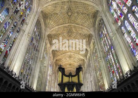 La Cappella del King's College è la cappella del King's College dell'Università di Cambridge, ed è uno dei migliori esempi di gotico perpendicolare Foto Stock