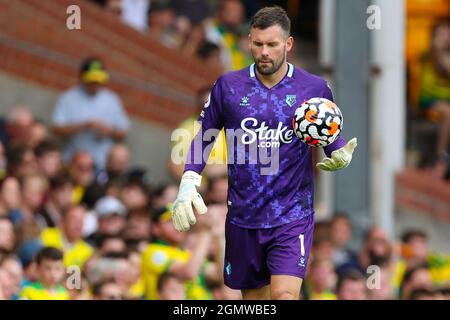 Ben Foster of Watford - Norwich City contro Watford, Premier League, Carrow Road, Norwich, UK - 18 settembre 2021 solo per uso editoriale - si applicano le restrizioni DataCo Foto Stock