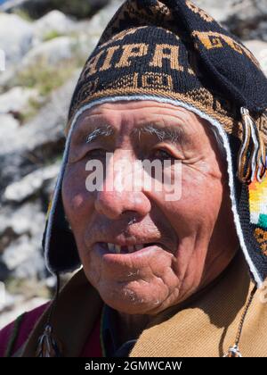 Lago Titicaca, Perù - 18 maggio 2018 Pillkukayna è un sito antico e sacro sull'isola del Sole, Lago Titicaca. Il mito della creazione degli Incas ha Foto Stock