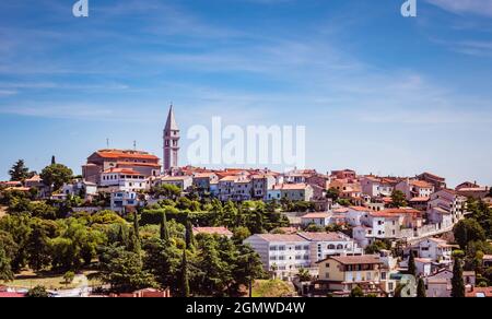 Panorama della città di Vrsar in Croazia Foto Stock