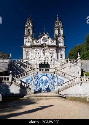 Lamego è una graziosa cittadina storica nella pittoresca Valle del Douro a nord di PortugalÕs. La sua lunga storia risale all'epoca pre-romana. Il suo punto di riferimento più importante Foto Stock