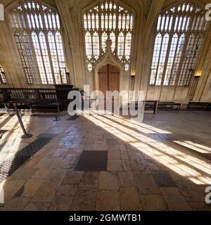 Oxford, Inghilterra - 25 marzo 2017; nessuna gente in vista. Qui vediamo all'interno di uno degli edifici più famosi nel cuore di Oxford, il Bodl, famoso in tutto il mondo Foto Stock