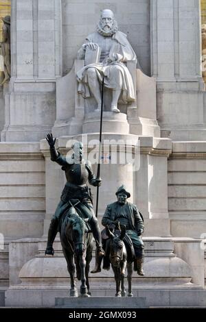 Madrid, Spagna - 23 settembre 2008; fin dalla sua scrittura, Don Chisciotte di Cervantes ha fatto eco nel corso dei secoli, diventando una pietra di paragone iconica di Foto Stock