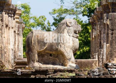 Polonnawura, Sri Lanka - 10 febbraio 2014; uno dei regni più antichi dello Sri Lanka, Polonnaruwa fu dichiarata per la prima volta capitale dal re VI Foto Stock