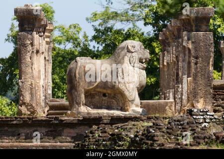 Polonnawura, Sri Lanka - 10 febbraio 2014; uno dei regni più antichi dello Sri Lanka, Polonnaruwa fu dichiarata per la prima volta capitale dal re VI Foto Stock