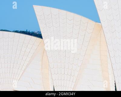 Sydney, Australia - 16/17 febbraio 2109 inaugurato nel 1973, il Sydney Opera House è diventato uno degli edifici iconici del XX secolo. Impostare in un al Foto Stock