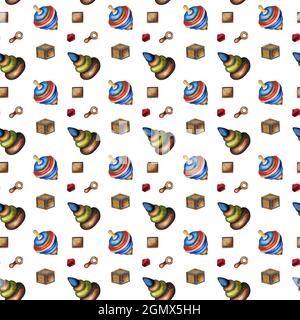 Piramide giocattolo per bambini e vortice su un bianco Foto Stock