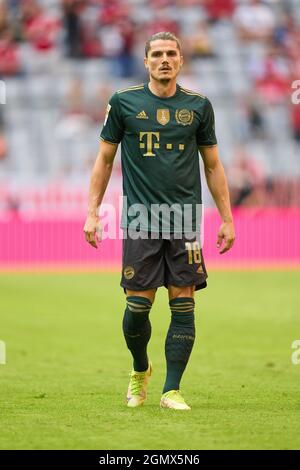 Marcel Sabitzer, FCB 18 nella partita FC BAYERN MUENCHEN - VFL BOCHUM 7-0 1.German Football League il 18 settembre 2021 a Monaco di Baviera, Germania. Stagione 2021/2022, giorno 6, 1.Bundesliga, FCB, München, 6.Spieltag. © Peter Schatz / Alamy Live News - LE NORMATIVE DFL VIETANO L'USO DI FOTOGRAFIE come SEQUENZE DI IMMAGINI e/o QUASI-VIDEO - Foto Stock