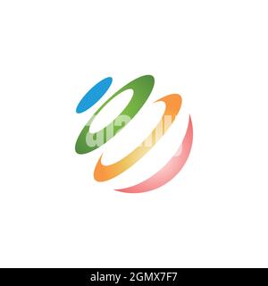 elegante design vettoriale con icona a forma di icona con logo a forma di cerchio Illustrazione Vettoriale