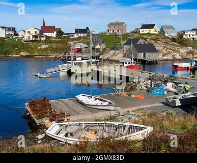 Peggy's Cove, Nova Scotia, Canada - 11 Ottobre 2013 Peggy's Cove è un piccolo e pittoresco villaggio di pescatori situato sulla costa orientale di St. Margarets Bay i. Foto Stock