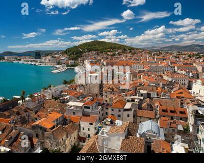 Spalato, Croazia - 6 settembre 2016; nessuna gente in vista. La storica città di Spalato è la seconda città più grande della Croazia e la più grande della regione Foto Stock