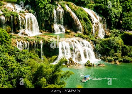 Cascata Ban Gioc nella provincia di Cao Bang nel nord del Vietnam Foto Stock