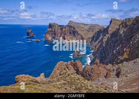 Sao Laurenco a Madeira - roccia, roccia, mare Foto Stock