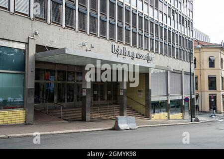 Oslo, Norvegia. Settembre 2021. La vista esterna dell'edificio del Centro Congressi di Oslo nel centro citta' Foto Stock