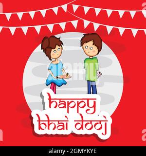 Bhai Dooj India Festival sfondo Illustrazione Vettoriale