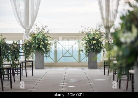 Horizon shot di un balcone della sala catturato al Peachtree Club di Atlanta, GA Foto Stock