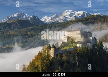 Fortezza di Hohenwerfen, Hochkönig, Werfen, Salisburgo, Austria Foto Stock