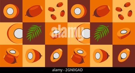 Palm astratto tracciato geometrico senza giunture per il design del packaging Illustrazione Vettoriale