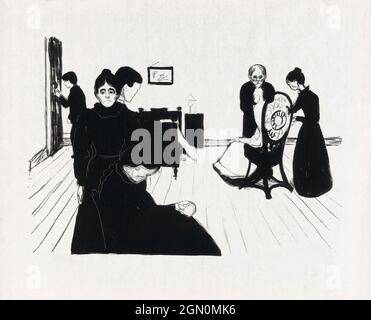 Morte in sala falce (1896) di Edvard Munch. Foto Stock