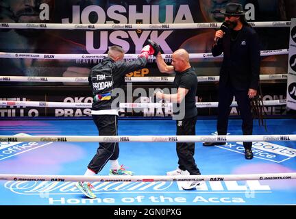 Maxim Prodan durante un Media Workout all'Indigo all'O2, Londra. Data foto: Martedì 21 settembre 2021. Foto Stock