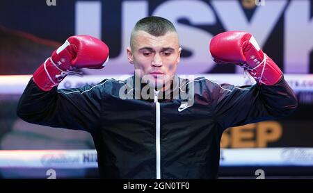 Maxim Prodan durante un Media Workout all'Indigo all'O2, Londra. Data foto: Martedì 21 settembre 2021. Foto Stock