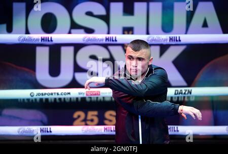 Maxim Prodan durante un Media Workout all'Indigo all'O2, Londra. Data foto: Martedì 21 settembre 2021. Foto Stock