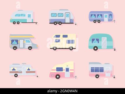 camper e roulotte Illustrazione Vettoriale