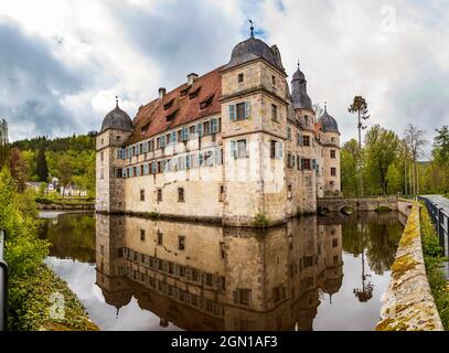 Mitwitz ormeggiato castello, Baviera, Germania Foto Stock