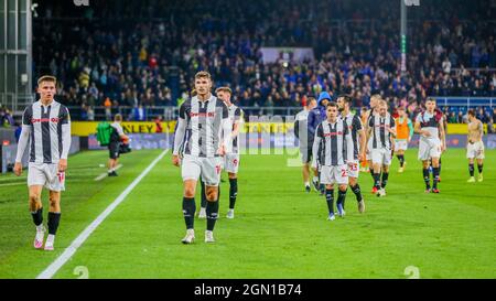 Burnley, Regno Unito. 21 settembre 2021. Rochdale dopo la perdita del 4-1 a Burnley nella partita della Carabao Cup a Turf Moor, Burnley, Inghilterra, il 21 settembre 2021. Foto di Sam Fielding/prime Media Images. Credit: Prime Media Images/Alamy Live News Foto Stock