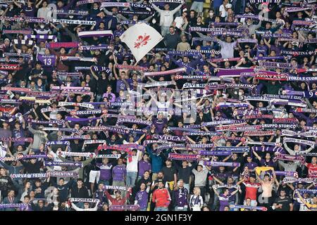 Stadio Artemio Franchi, Firenze, Italia. 21 settembre 2021. Serie A campionato di calcio, AC Fiorentina contro FC Inter Milan; i sostenitori di Fiorentina fanno rumore credito: Action Plus Sports/Alamy Live News Foto Stock