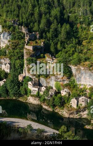 Castelbouc, Gorges du Tarn, Parc National des Cévennes, Parco Nazionale delle Cévennes, Lozère, Languedoc-Roussillon, Occitania, Francia Foto Stock