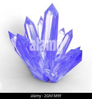 illustrazione in 3d di un cristallo gigante isolato lucido Foto Stock