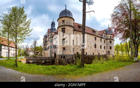 Mitwitz ormeggiato castello, Baviera, Germania Foto Stock