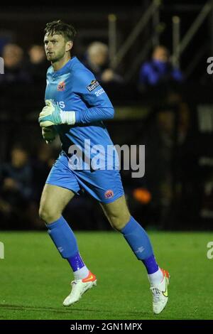 SPENNYMOIR, REGNO UNITO. 21 SETTEMBRE Chris Neal di AFC Fylde ha visto durante la fa Cup il secondo round di qualificazione replay tra Spennymoor Town e AFC Fylde al Brewery Field di Spennymoor martedì 21 settembre 2021. (Credit: Will Matthews | MI News) Credit: MI News & Sport /Alamy Live News Foto Stock