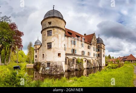 Mitwitz ormeggiato castello, Baviera, Germania Foto Stock