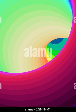 Colore Swirl Wormhole Vortex Twist Generative Art sfondo illustrazione Illustrazione Vettoriale