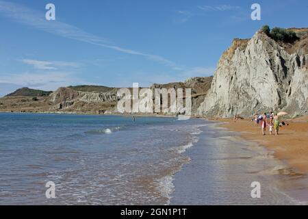 XI Beach, Penisola di Paliki, Cefalonia Island, Ionian Islands, Grecia Foto Stock