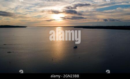 Settembre 18 2021, Barrie Ontario Canada. Centennial Park Sunrise. Luke Durda/Alamy Foto Stock