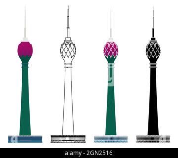 Lotus Tower a Colombo, SriLanka Illustrazione Vettoriale