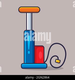 bicicletta pompa d'aria a mano isolato cartoon vettore illustrazione in stile piatto Illustrazione Vettoriale